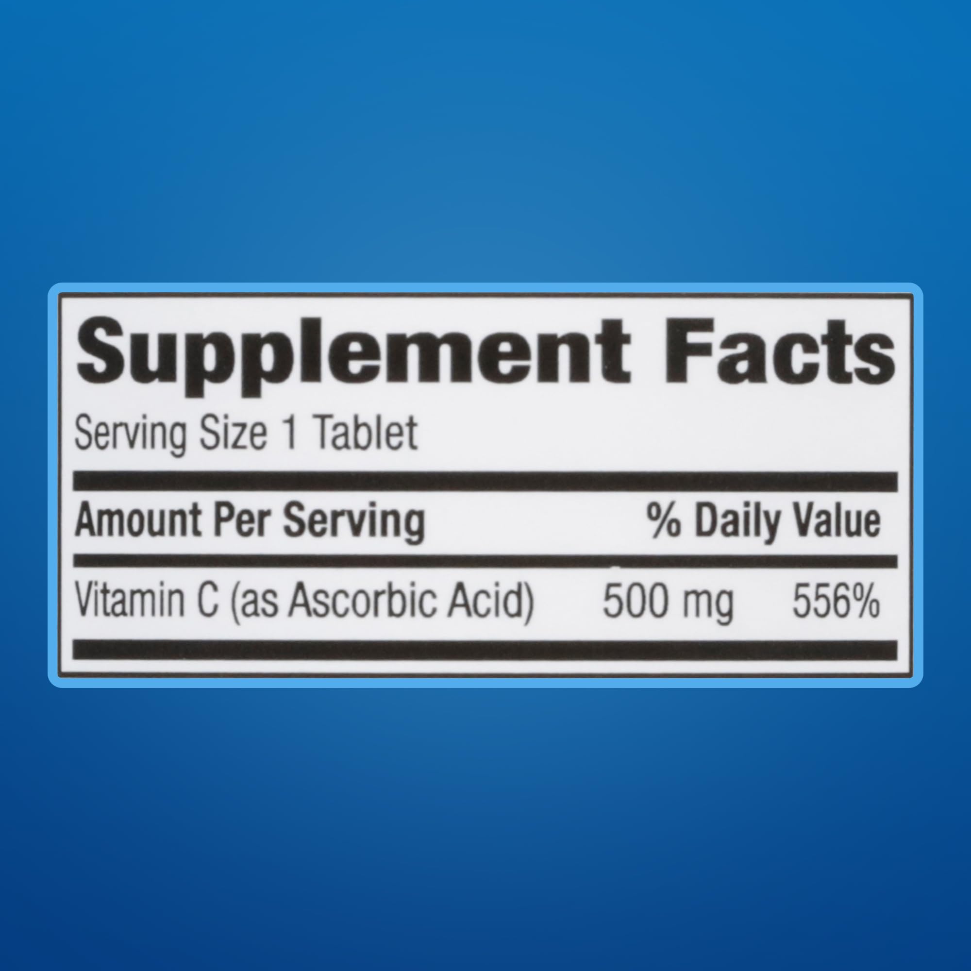 MAJOR Vitamin C Tablets 500mg on a kitchen counter