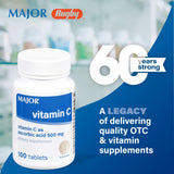 MAJOR Vitamin C Tablets 500mg side view