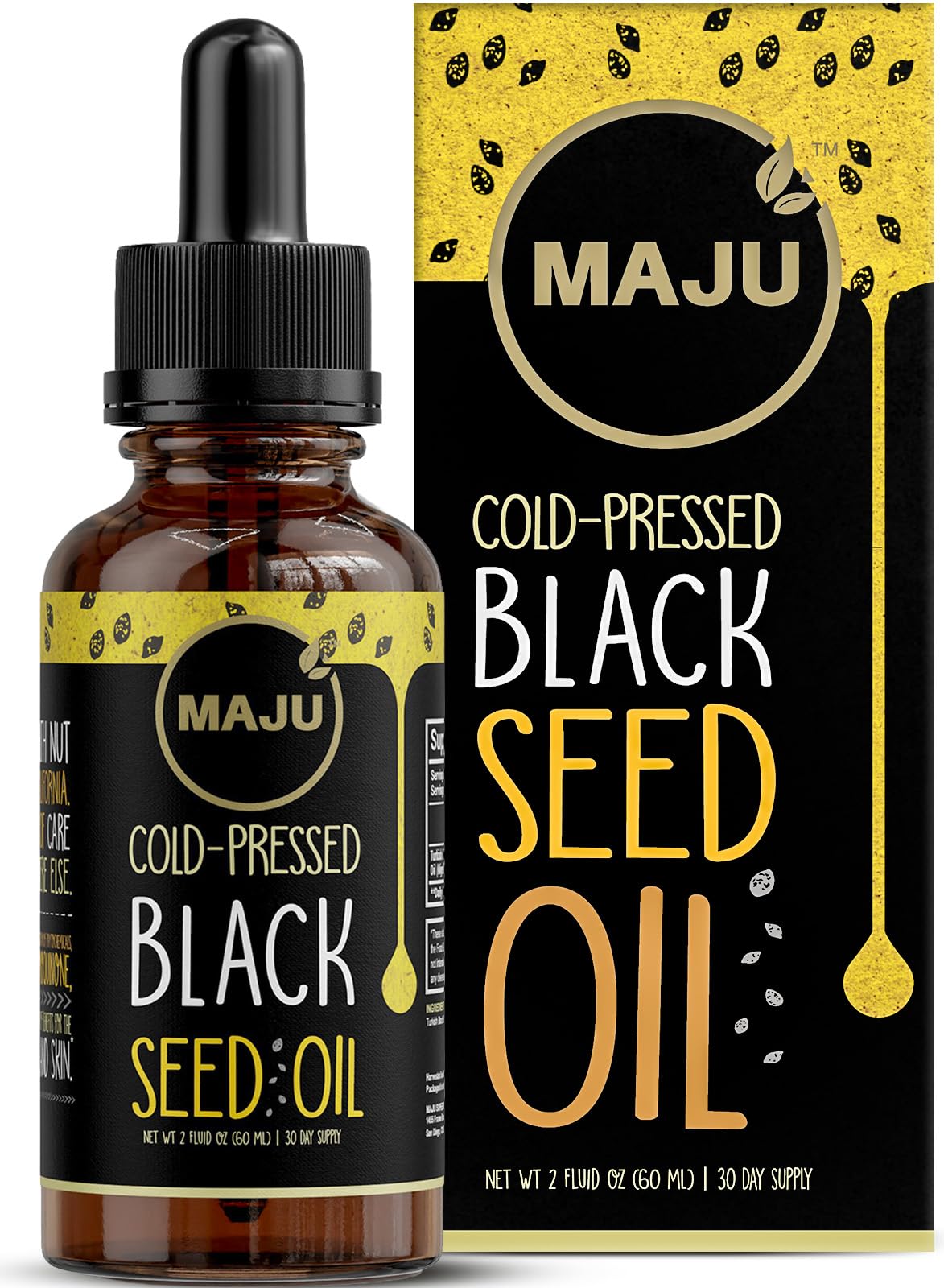 Maju Superfoods Black Cumin Seed Oil 75g front view