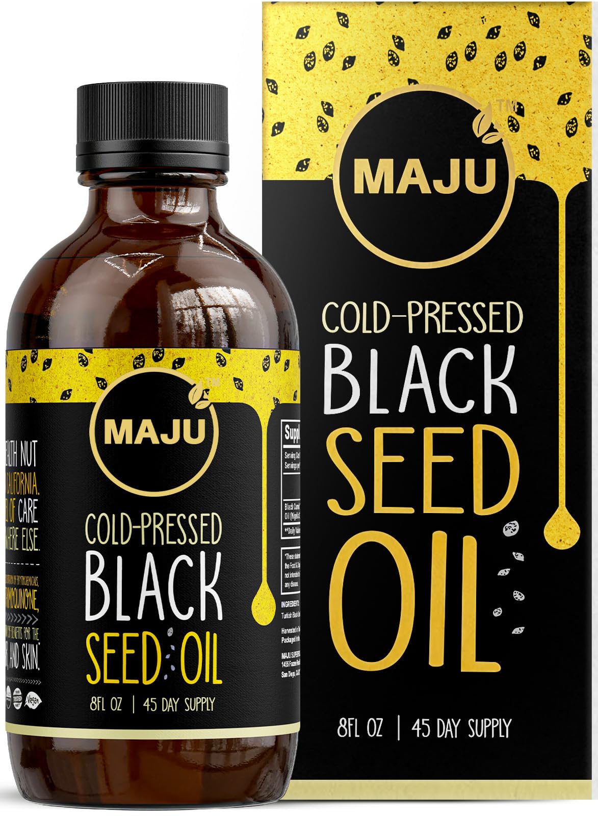 Maju Superfoods Black Seed Oil 227g front view