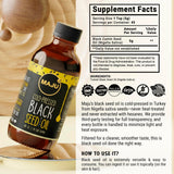 Maju Superfoods Black Seed Oil 227g packaging details