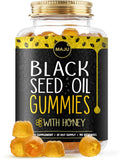 Maju Superfoods Black Seed Oil Gummies front view with packaging