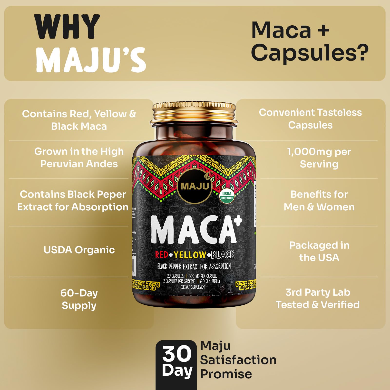 Maju Superfoods Maca Capsules 100g ingredients list