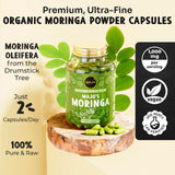Maju Superfoods Moringa Capsules side view showing the bottle