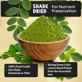 Maju Superfoods Moringa Powder in a glass of smoothie