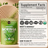 Maju Superfoods Moringa Powder with fresh moringa leaves