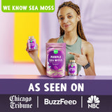 Maju Superfoods Purple Sea Moss Capsules on a wooden table