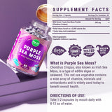 Maju Superfoods Purple Sea Moss Capsules with measuring spoon