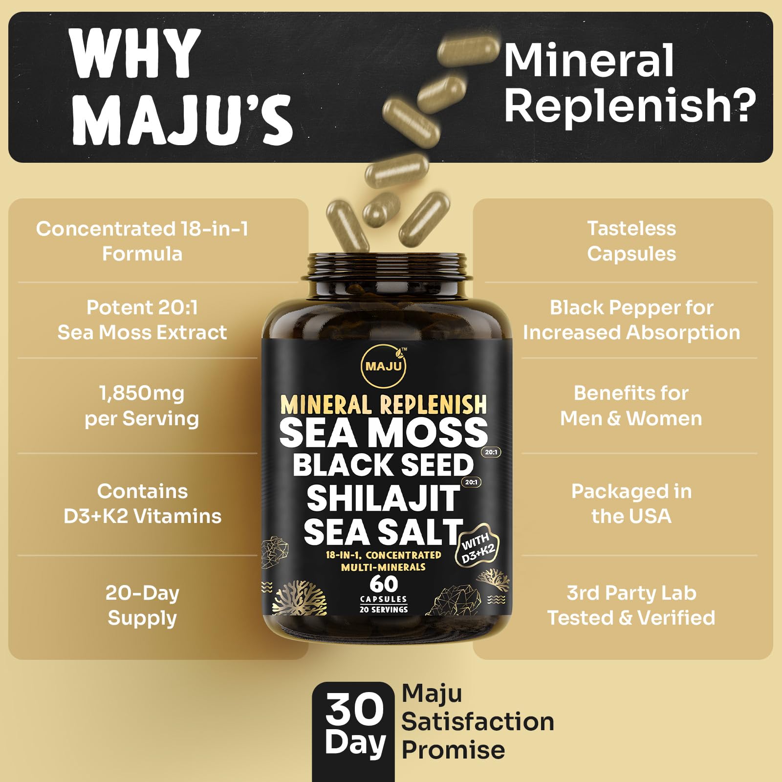 Maju Superfoods Sea Moss & Shilajit Capsules lifestyle scene