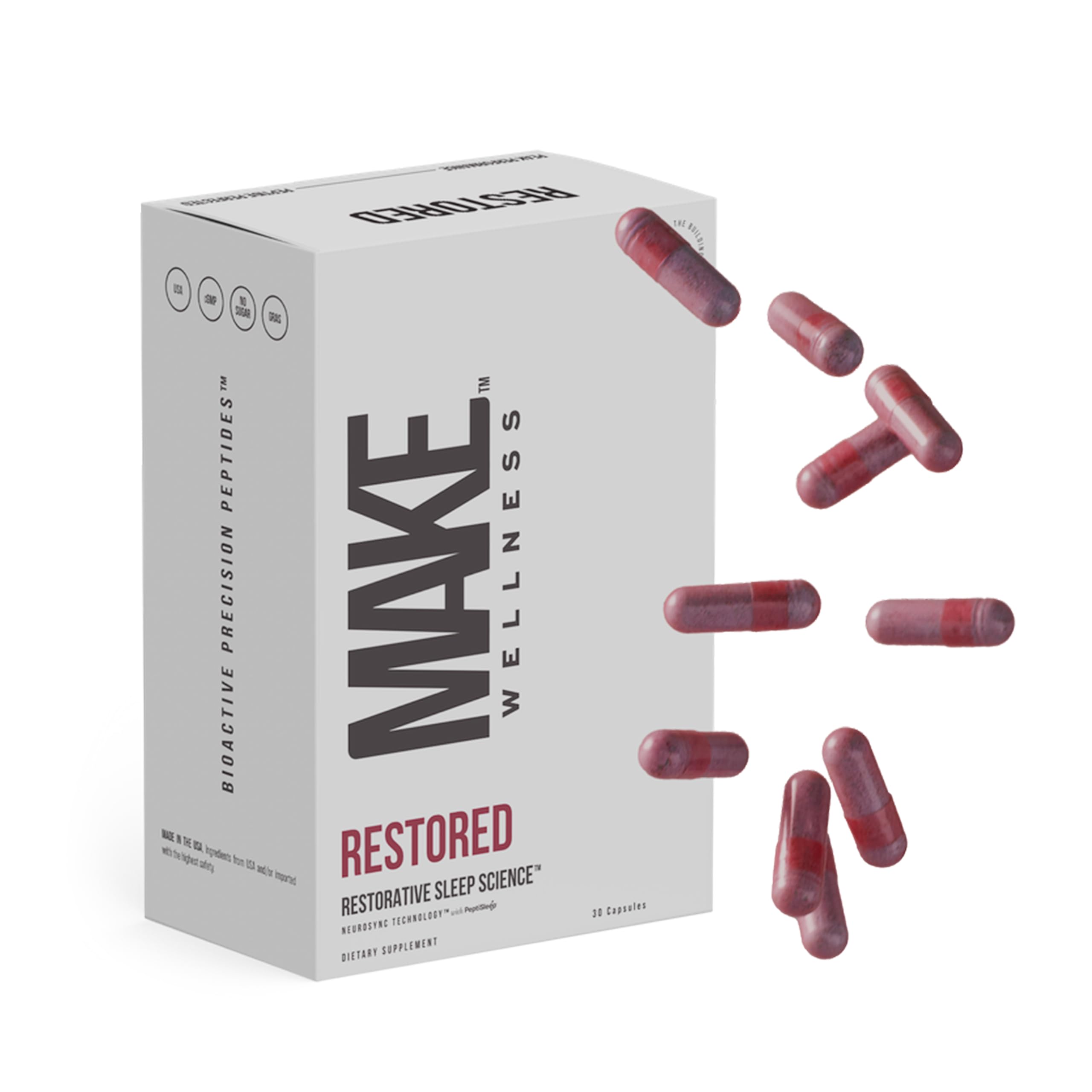Make Wellness Restored™ Supplement 30 capsules front view
