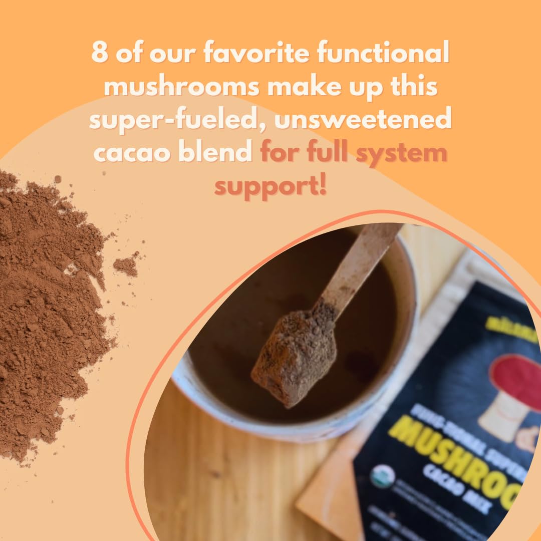 MALAMA MUSHROOMS 8-Mushroom Hot Cacao Mix nutritional information on back