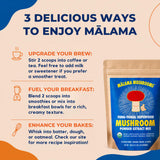 MALAMA MUSHROOMS 8-Mushroom Powder on a kitchen counter