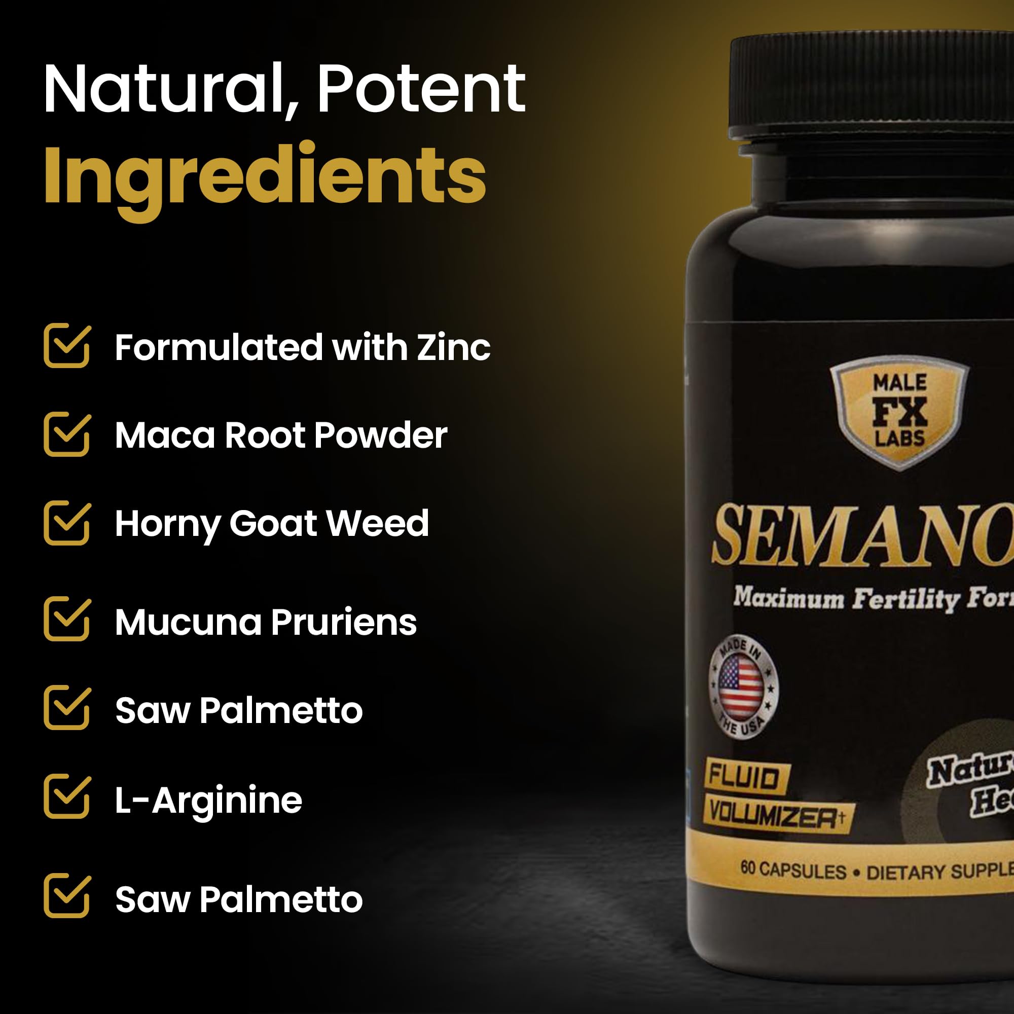 Male FX Labs Semanoid multivitamin supplement packaging