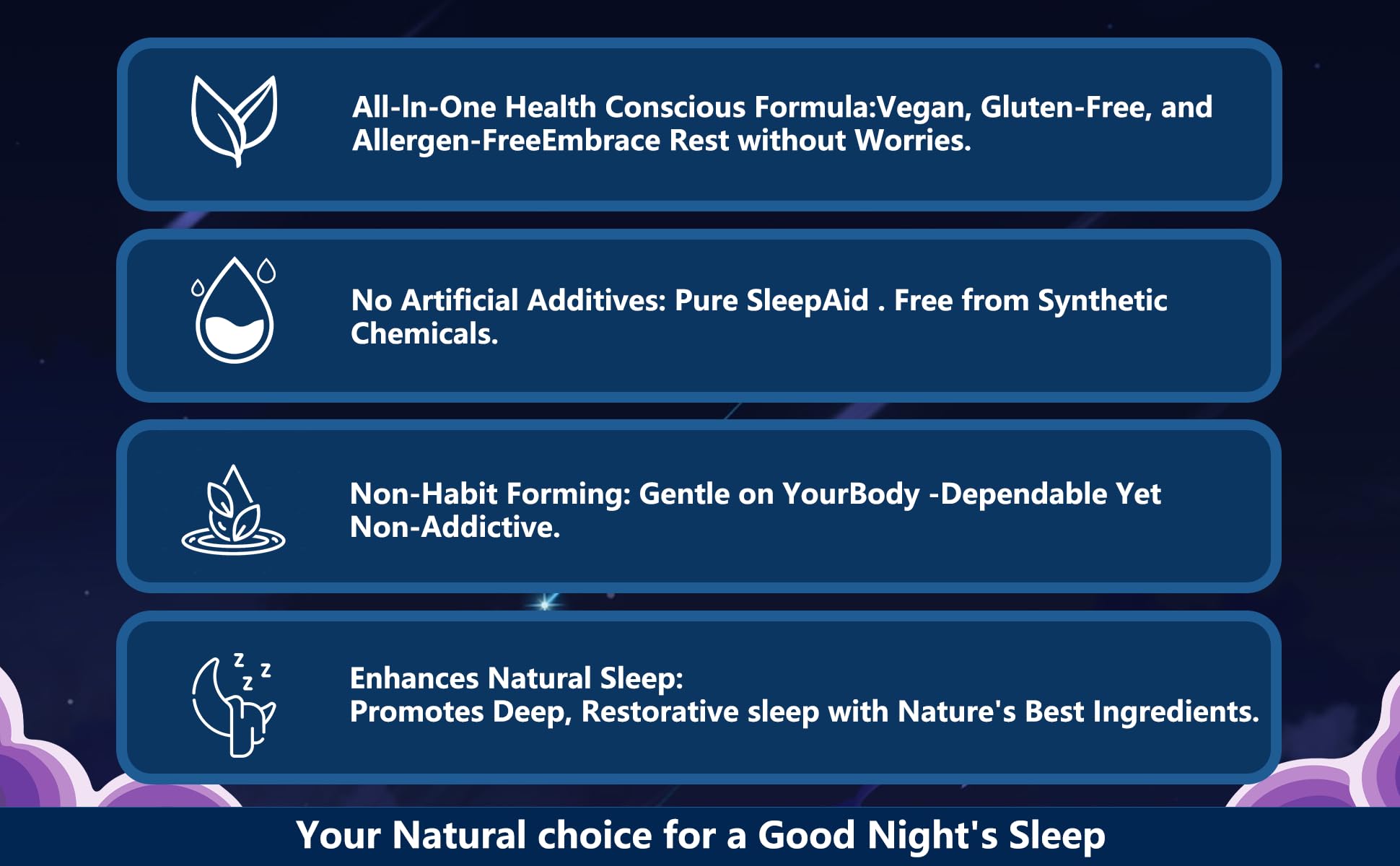 Malvjun Natural Sleep Aid Gummies packaging and nutrition facts