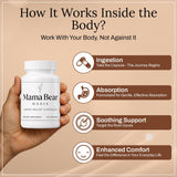 Mama Bear Oasis Neuropathy Capsules with a hand holding the bottle