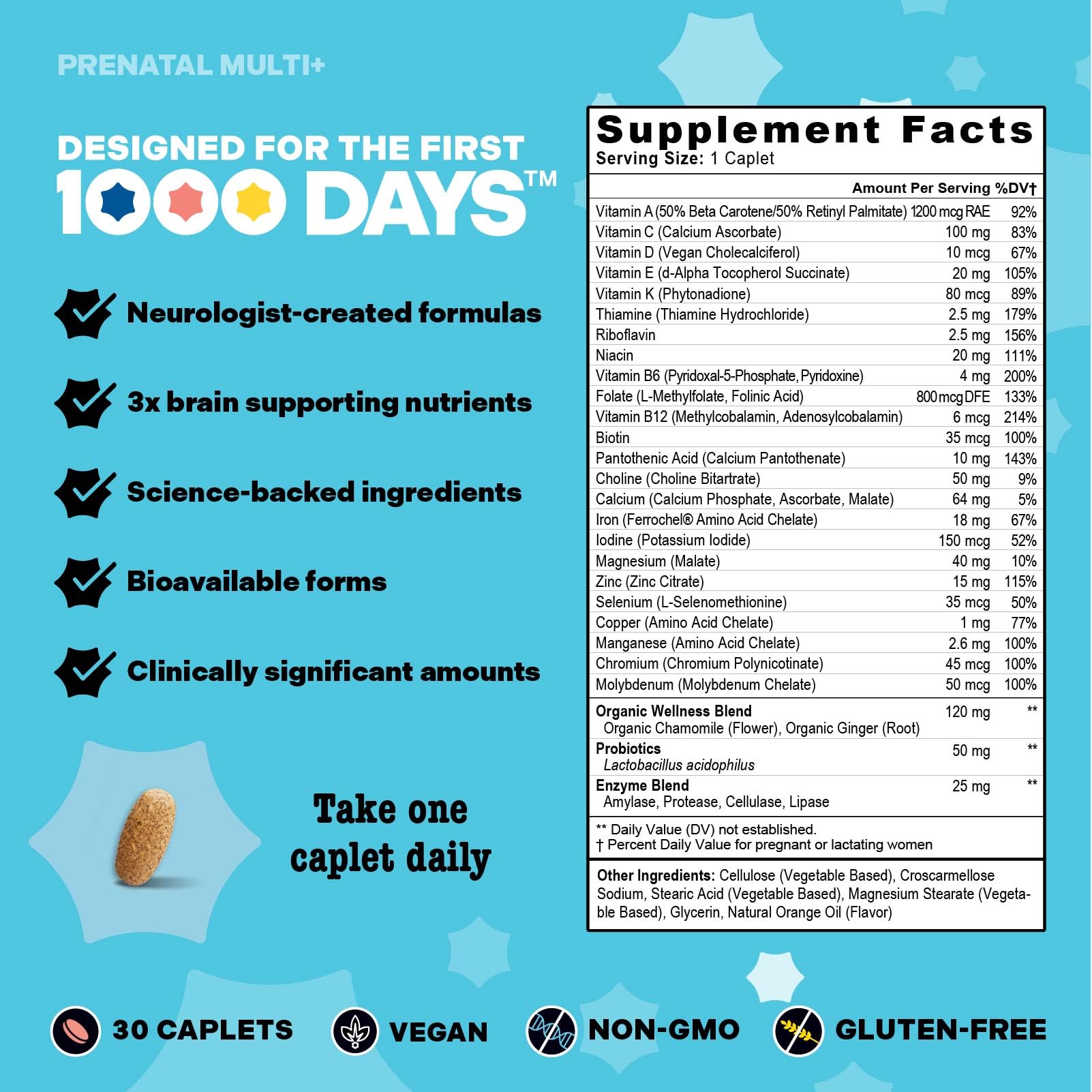 Mama Bird Prenatal Multivitamin 30 Caplets caplet close-up