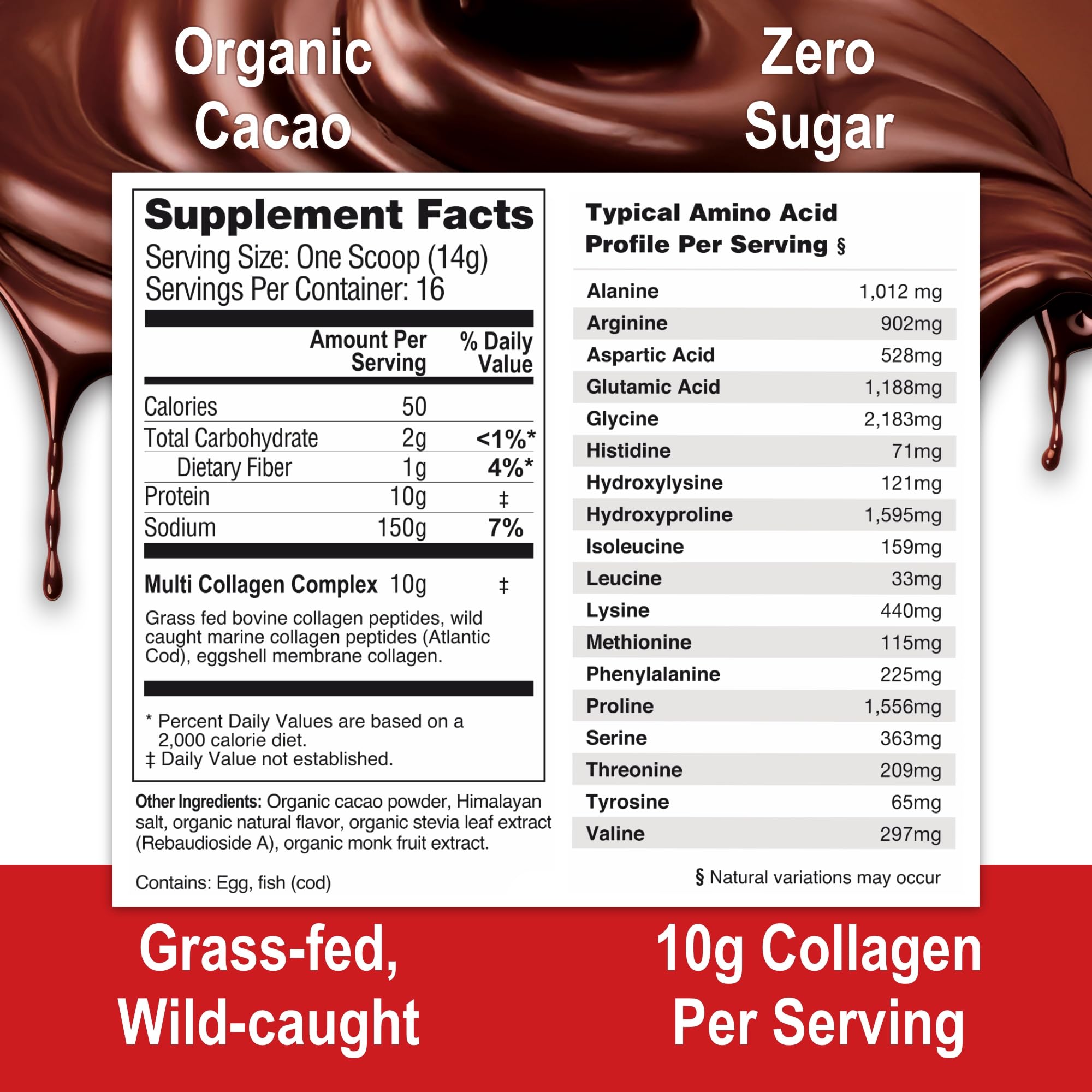 Mama Natural Collagen Blend 240g back view with nutritional information