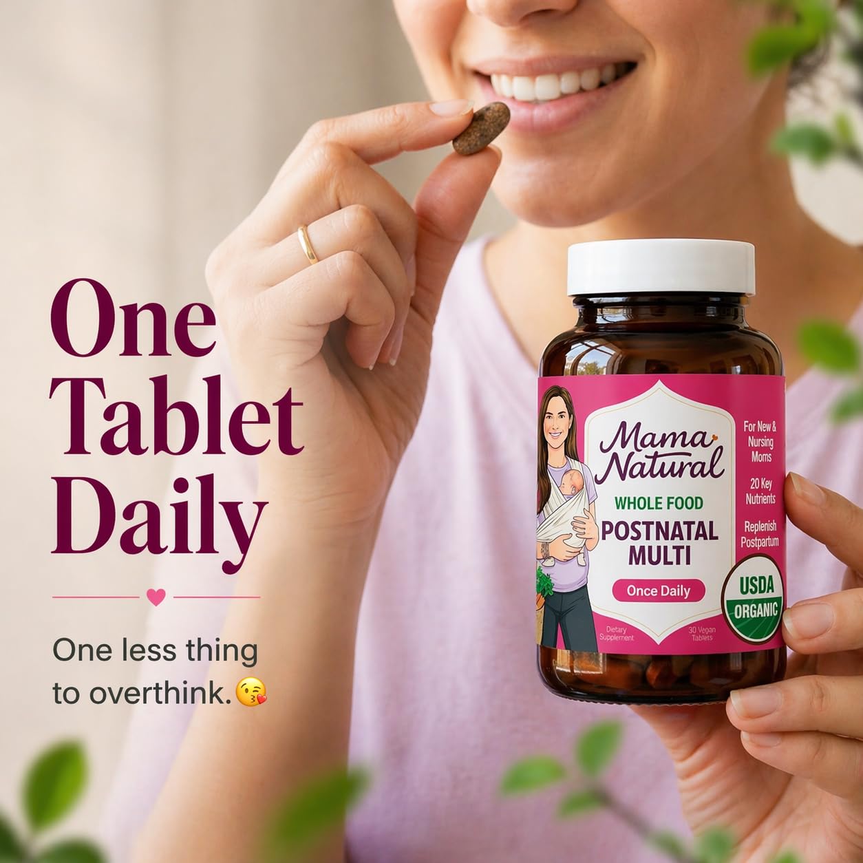 Mama Natural Postnatal Multi Organic Multivitamin in a natural setting