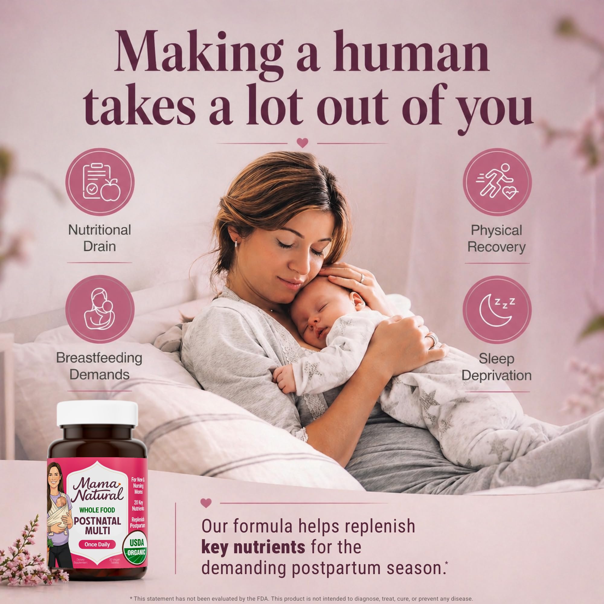 Mama Natural Postnatal Multi Organic Multivitamin packaging