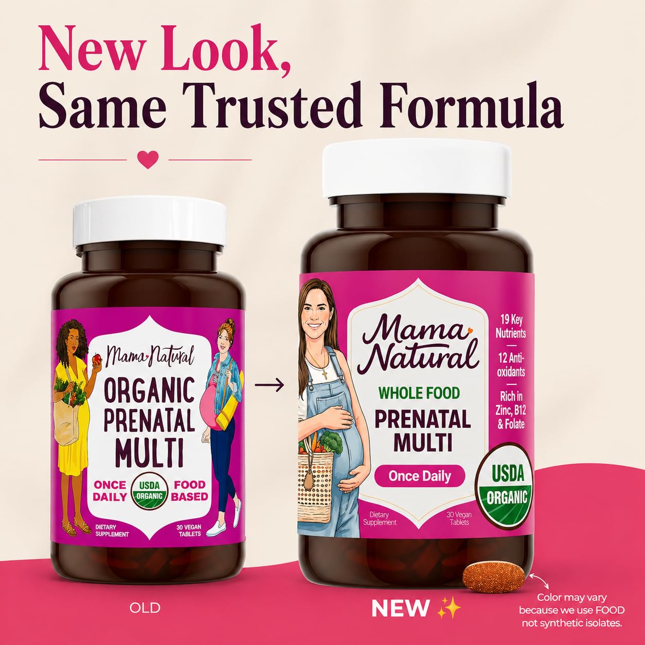 Mama Natural Prenatal Multivitamin lifestyle scene with a pregnant woman