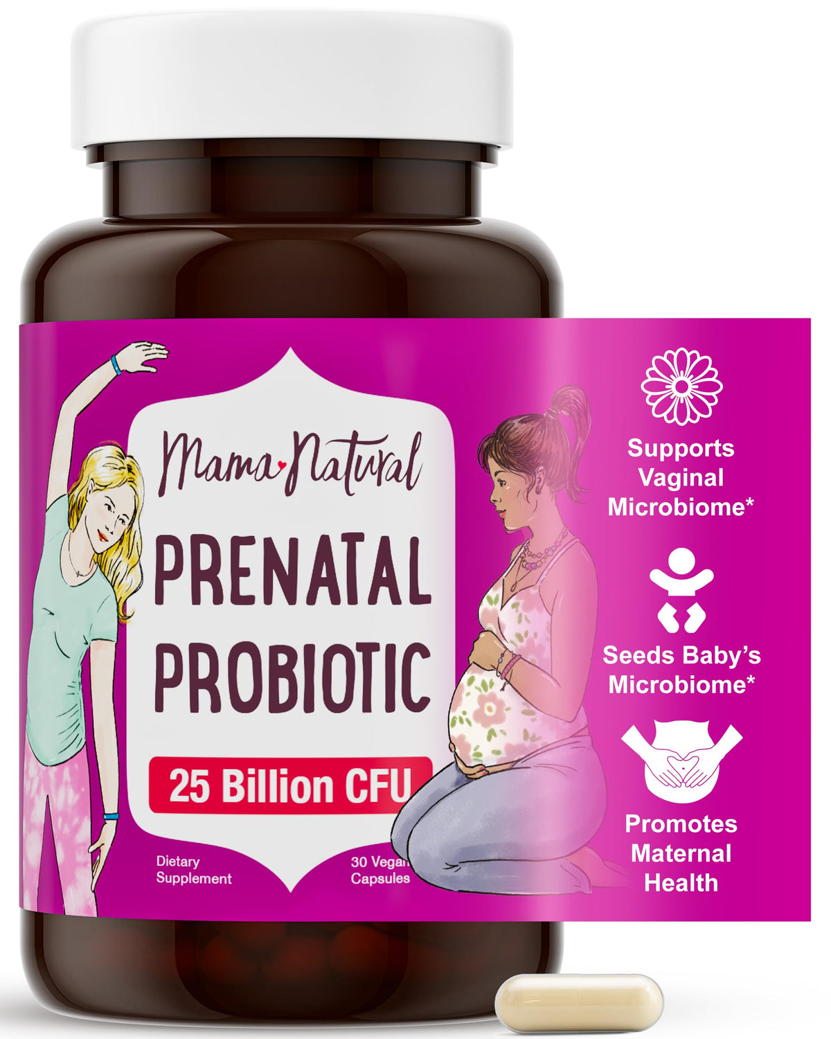 Mama Natural Probiotic Supplement bottle front view