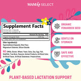 Mama's Select Fenugreek Capsules side view with dosage details