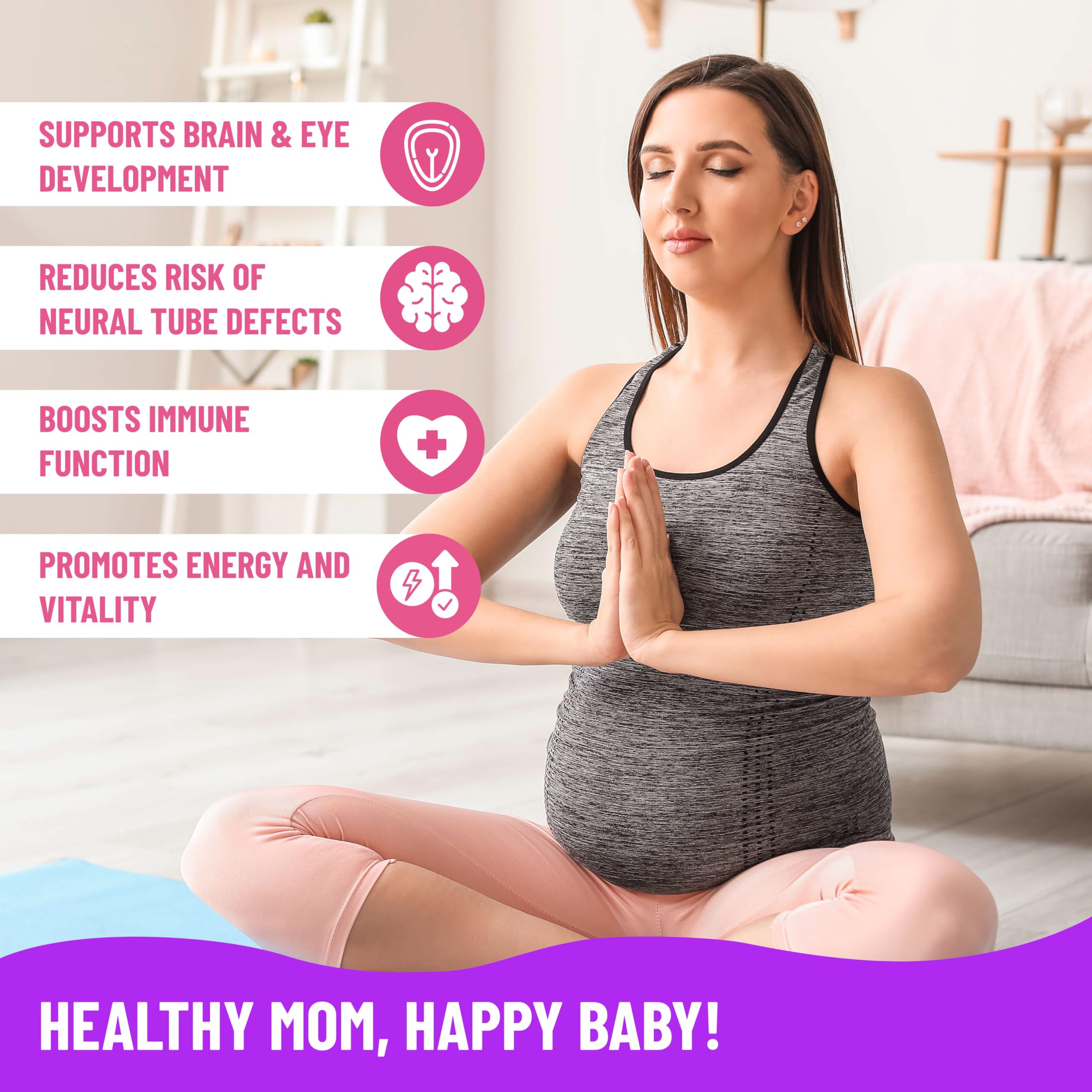 Mama's Select Prenatal Vitamins 60 Capsules back view