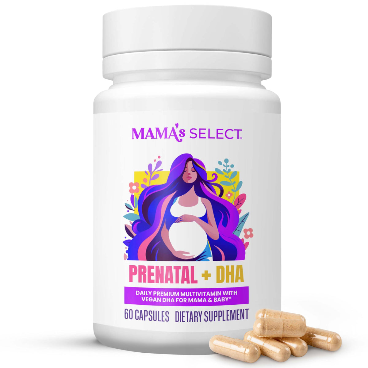 Mama's Select Prenatal Vitamins 60 Capsules front view
