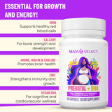 Mama's Select Prenatal Vitamins 60 Capsules with ingredients list