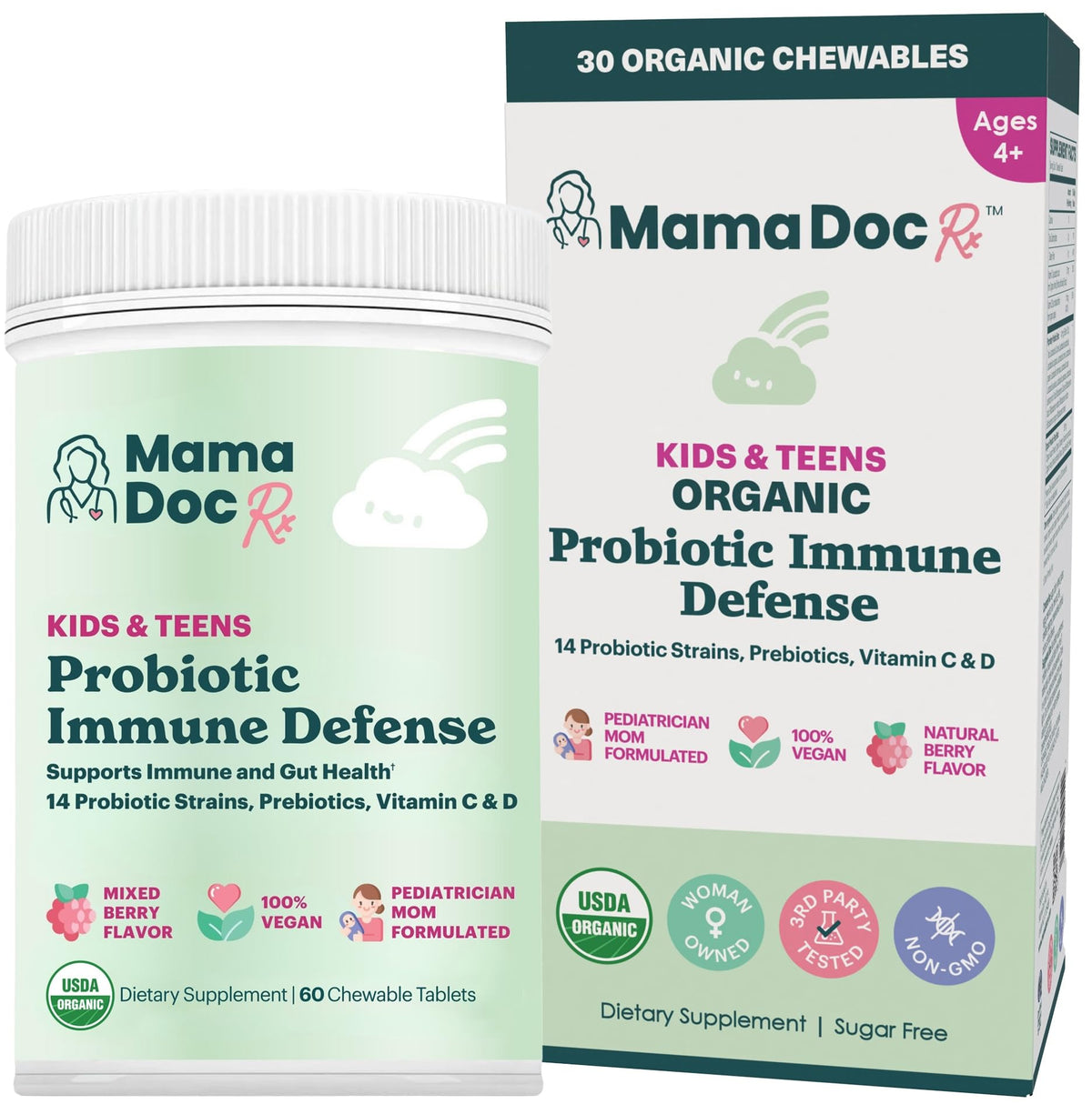 MamaDoc Rx Kids Probiotic Chewables front view packaging