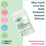 MamaDoc Rx Kids Probiotic Chewables side view with nutritional information