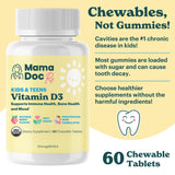 MamaDoc Rx Vitamin D3 Chewables displayed with other supplements