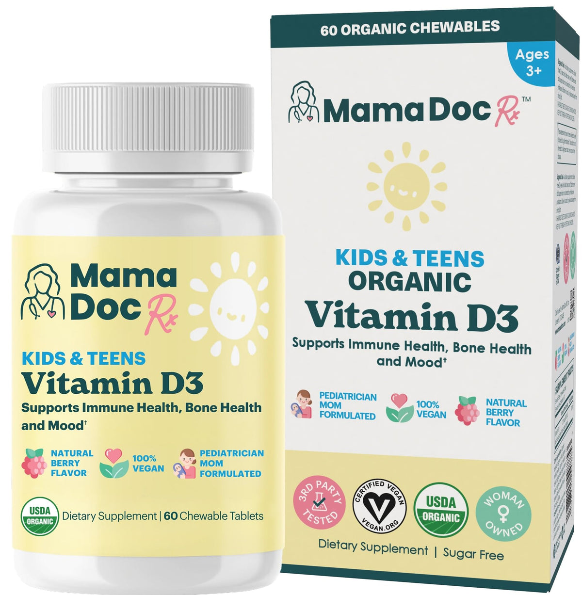 MamaDoc Rx Vitamin D3 Chewables for Kids front view