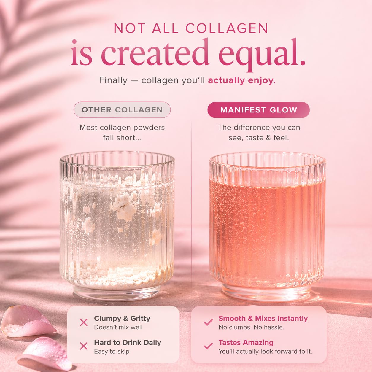 Manifest Glow Tropical Collagen Powder scoop showing powder texture