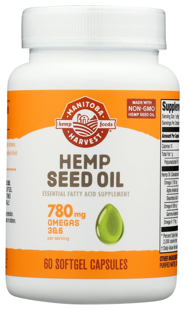 Manitoba Harvest Hemp Seed Oil Softgels 1000mg front view