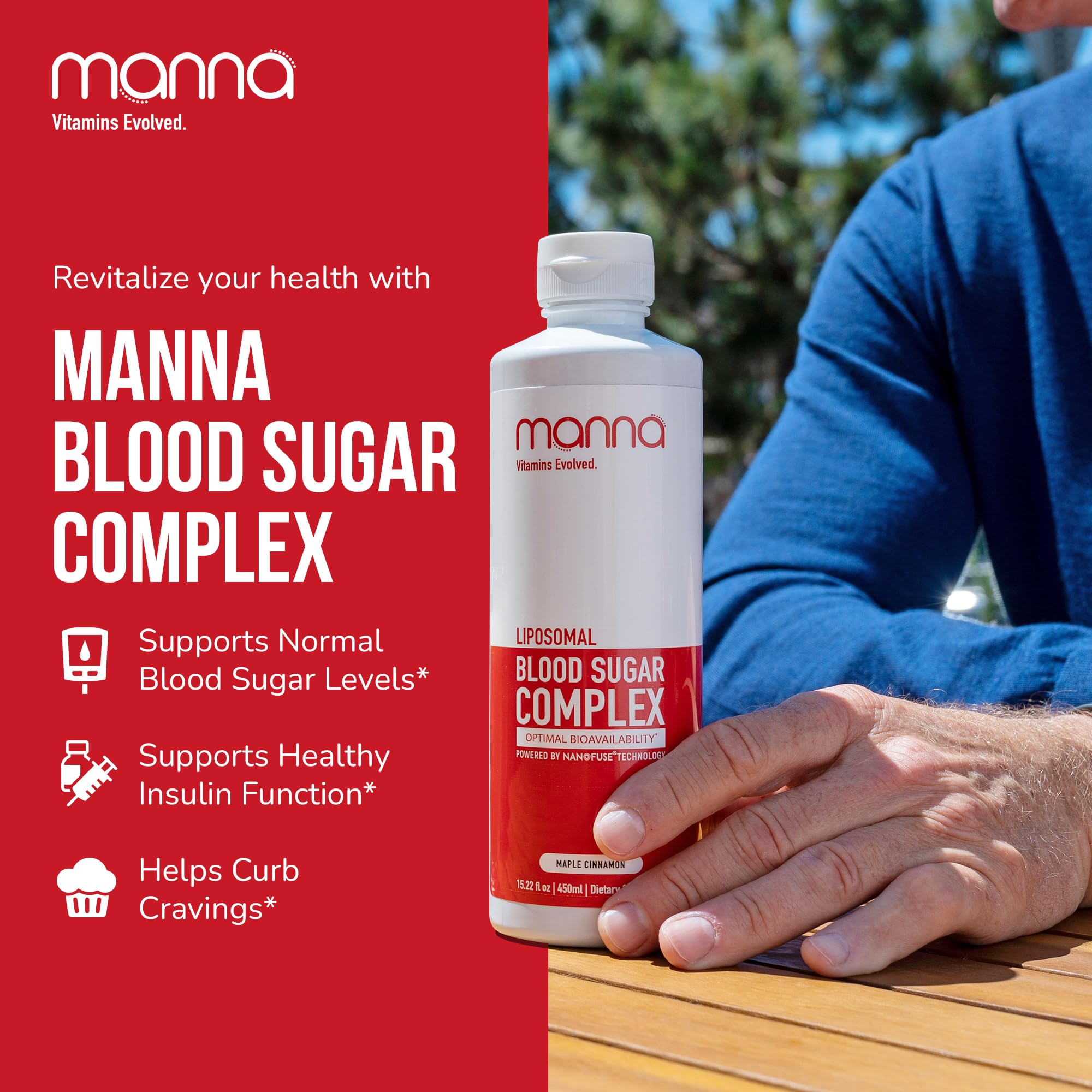 Manna Vitamins Evolved Blended Vitamin & Mineral Supplement on a kitchen counter