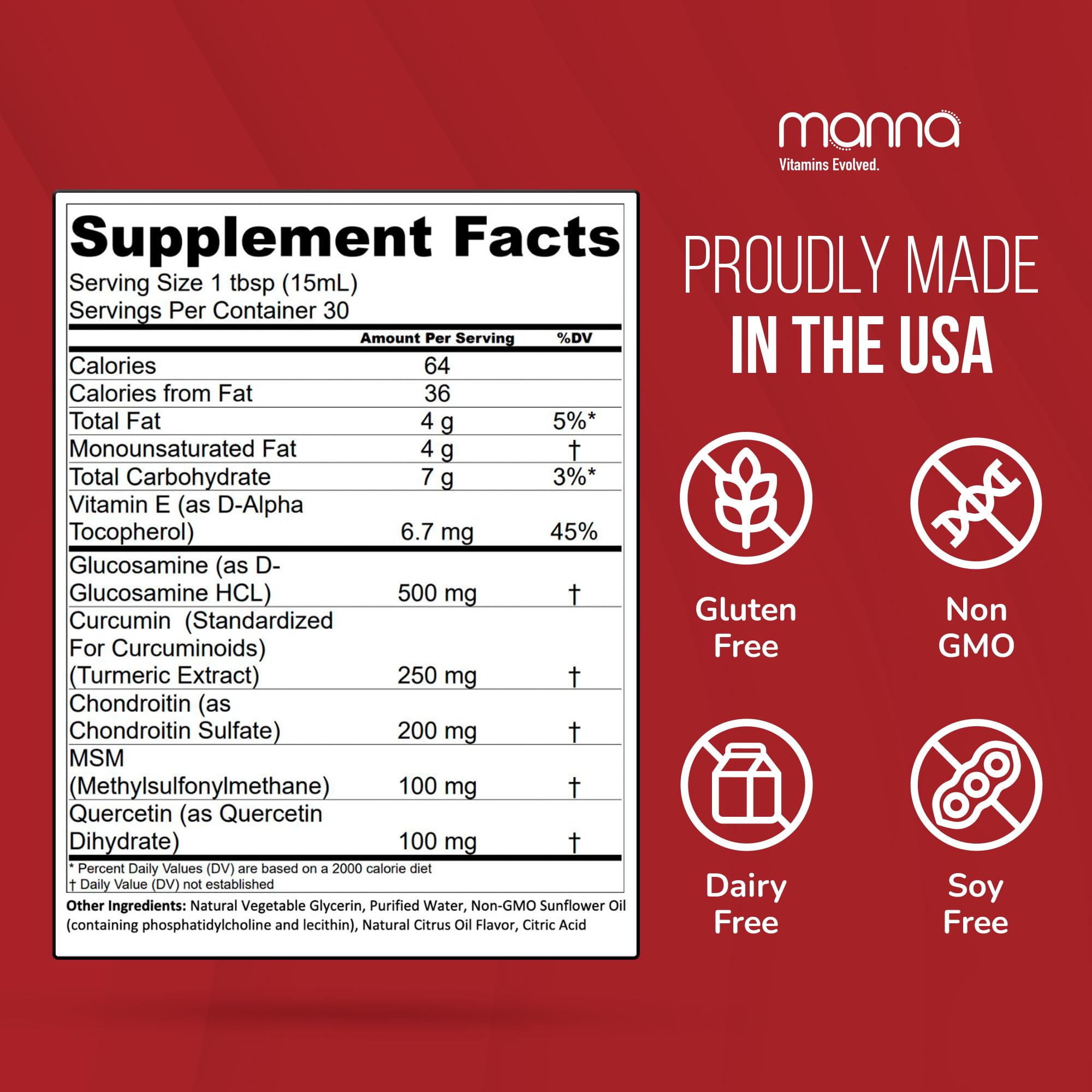 Manna Vitamins Evolved Chondroitin Supplement side view