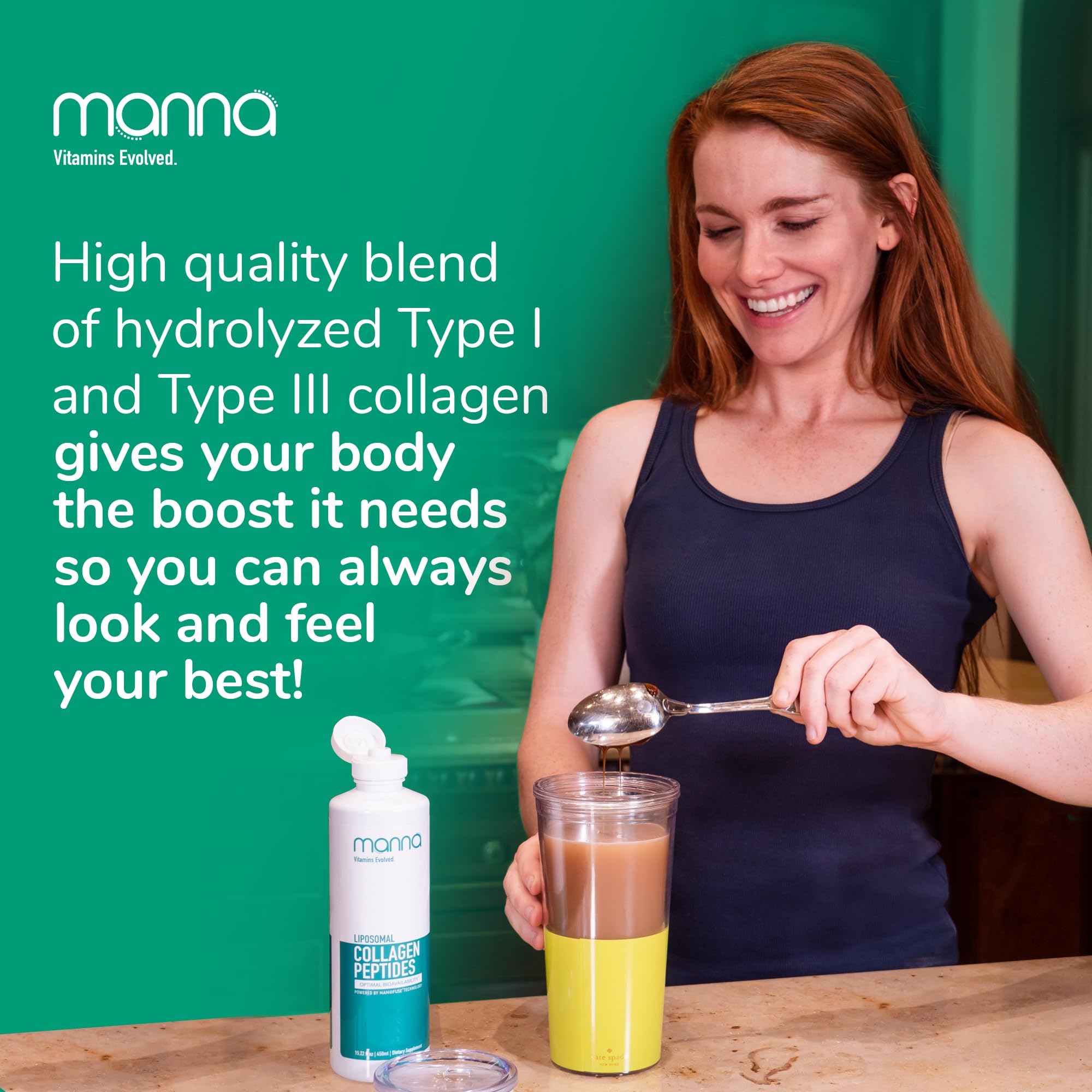 Manna Vitamins Evolved Collagen Peptides 540g serving size