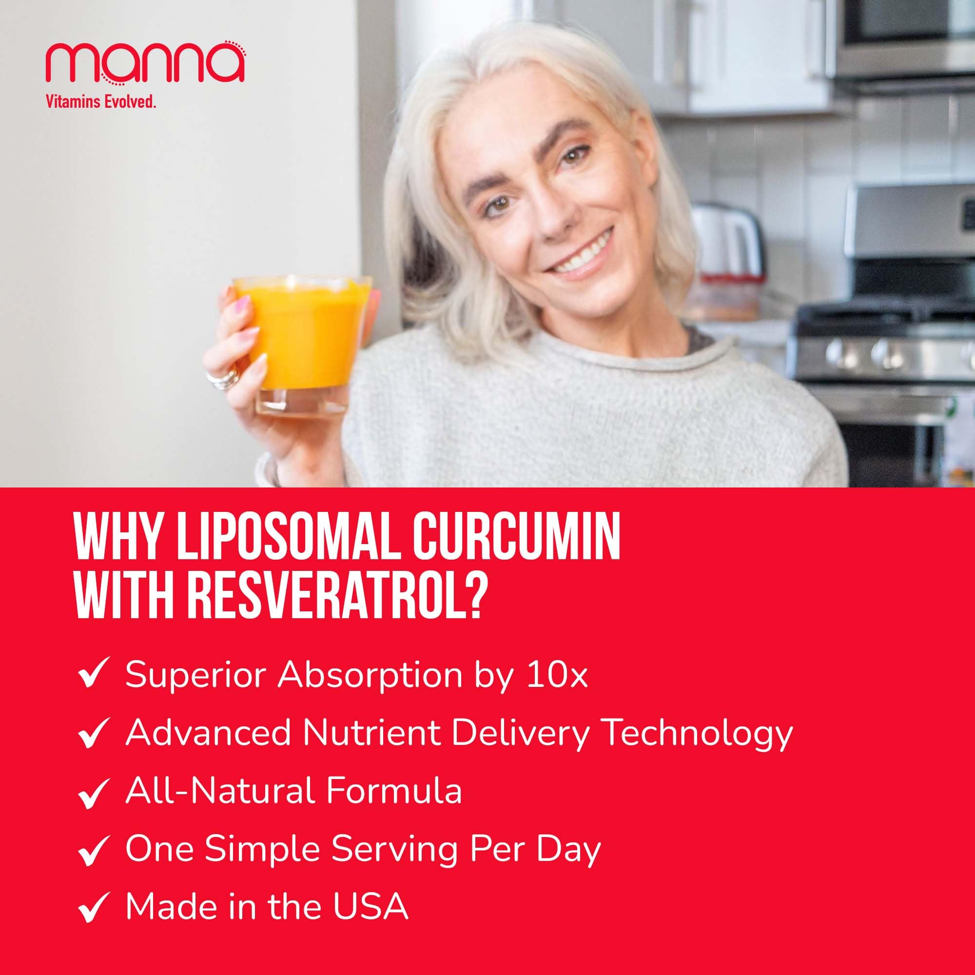 Manna Vitamins Evolved Liposomal Curcumin & Resveratrol label close-up