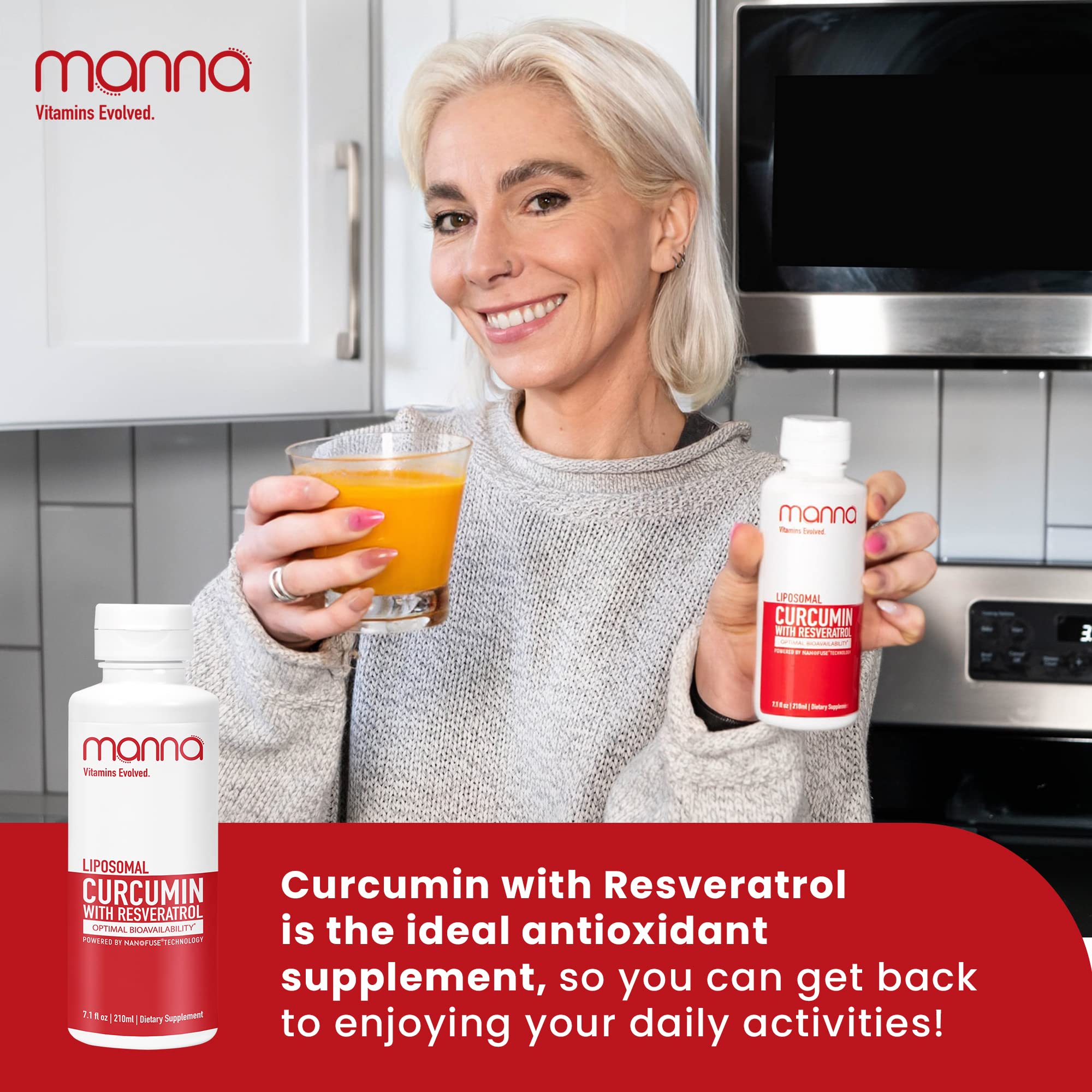 Manna Vitamins Evolved Liposomal Curcumin & Resveratrol liquid pour