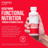 Manna Vitamins Evolved Liposomal Curcumin & Resveratrol on a wooden table
