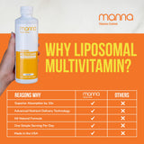 Manna Vitamins Evolved Liposomal Multivitamin with a glass of water