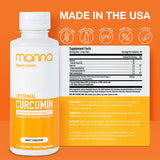 Manna Vitamins Evolved Liquid Liposomal Curcumin Turmeric Supplement with measuring spoon