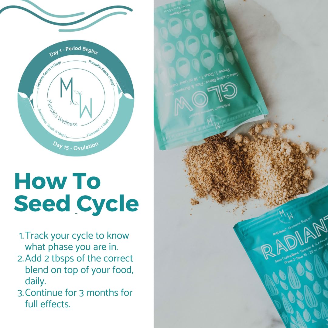 Manski's Wellness Seed Cycling Blend lifestyle shot on kitchen counter
