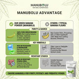 Manubolu Green Banana Powder in a recipe book