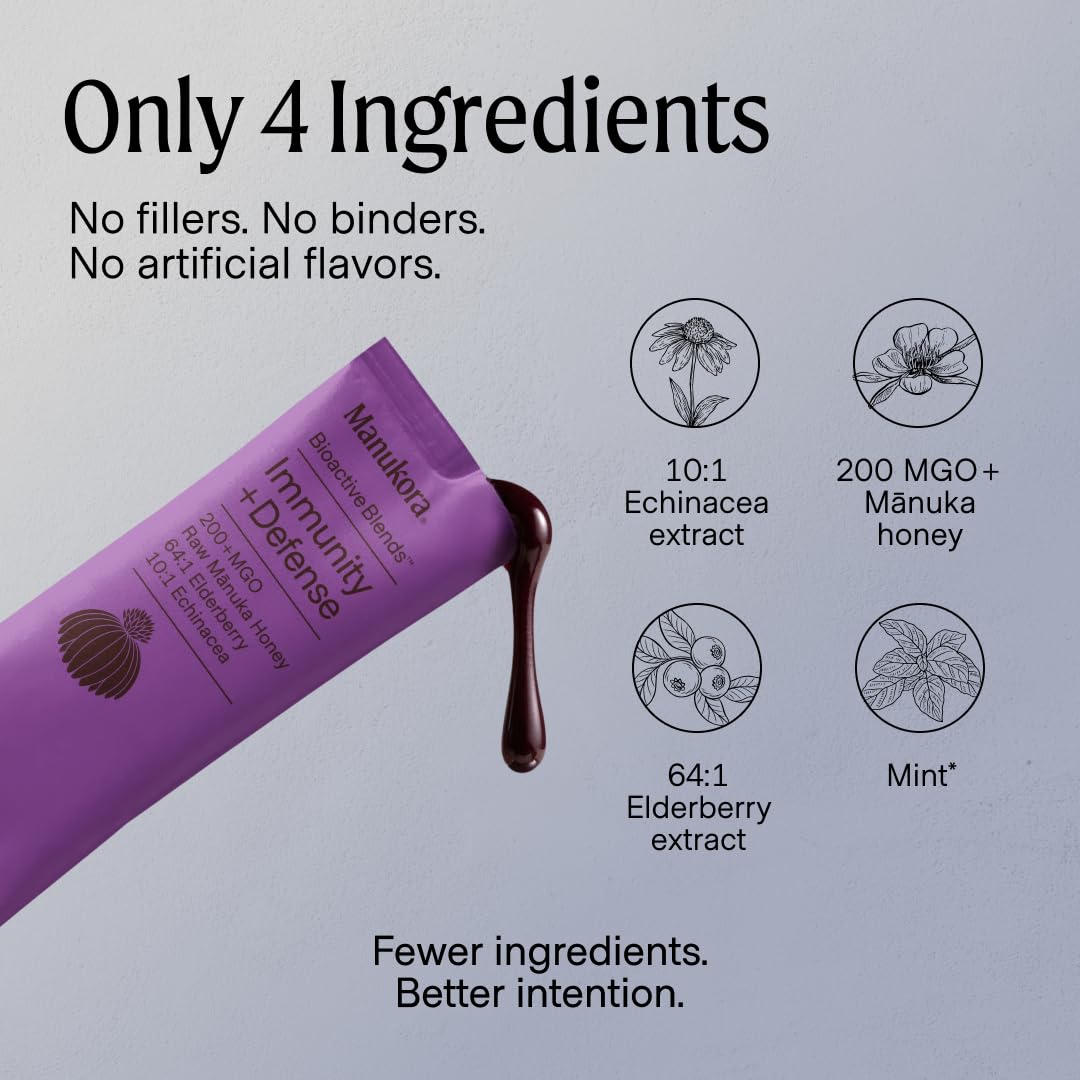 Manukora Elderberry daily wellness Support 105g with spoon
