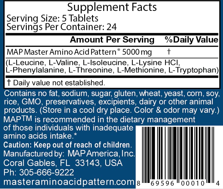 MAP Master Amino Acid Pattern 141g packaging with label