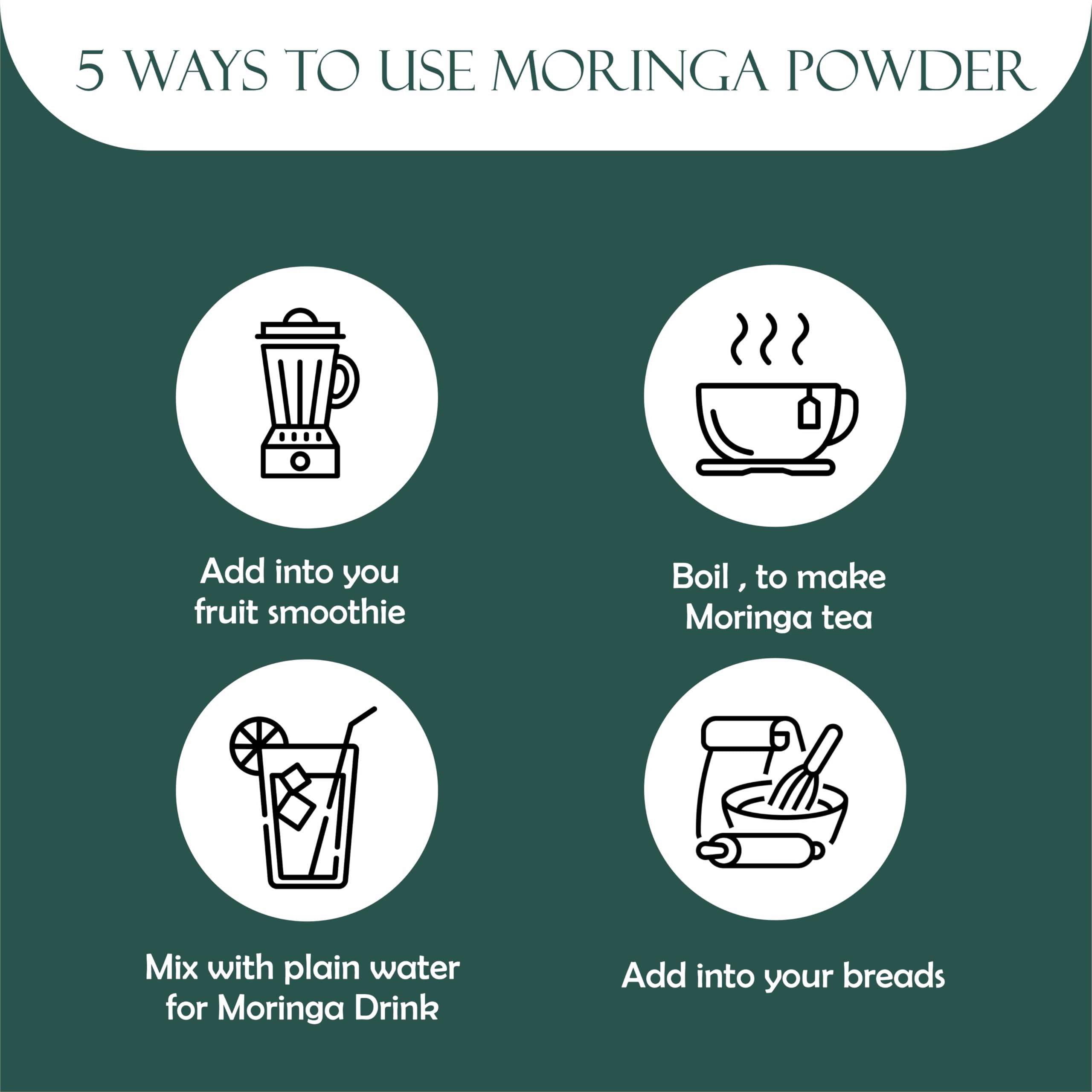 MAPL Organic Moringa Leaf Powder packaging details