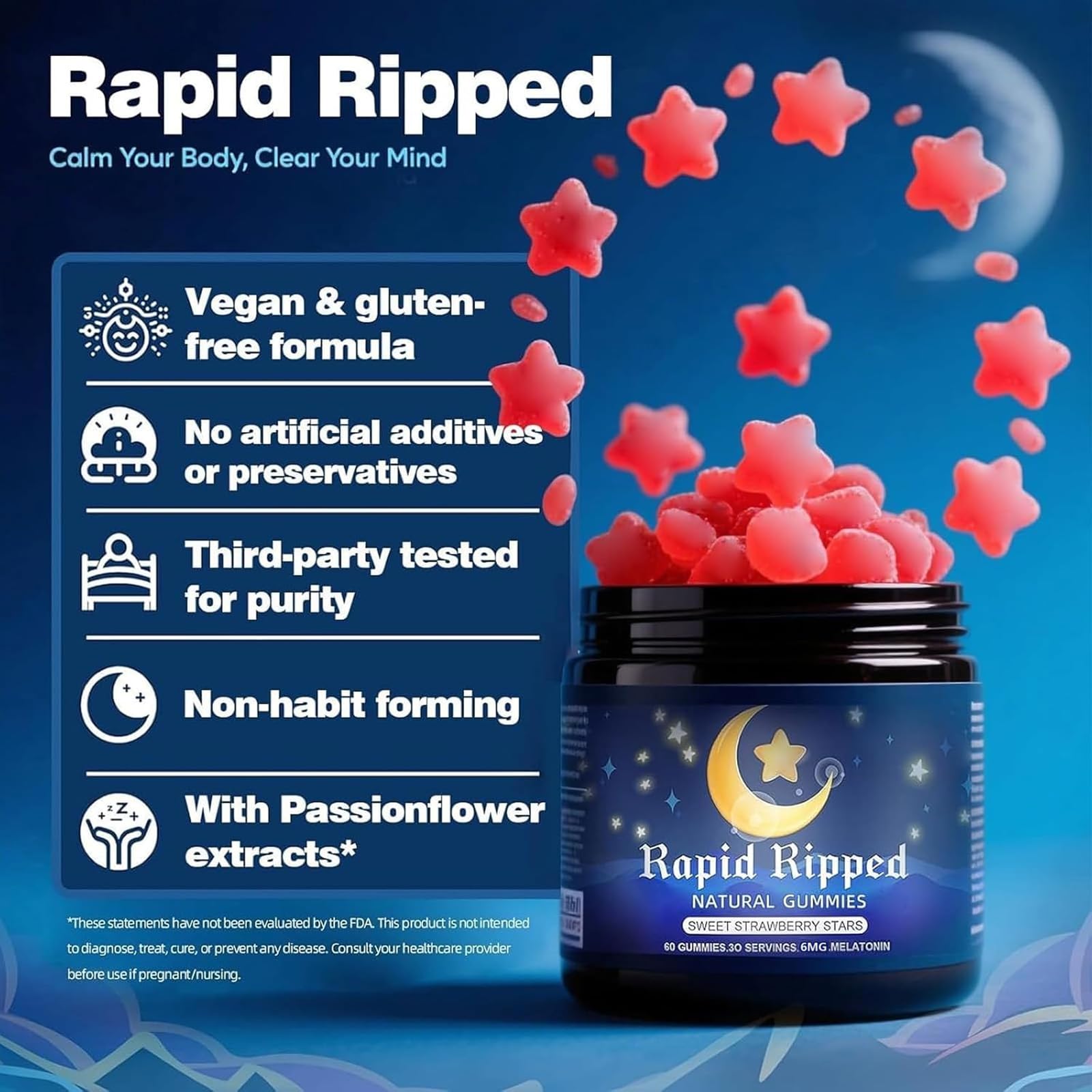 MAPUG Sleep Aid Gummies packaging with natural ingredients listed