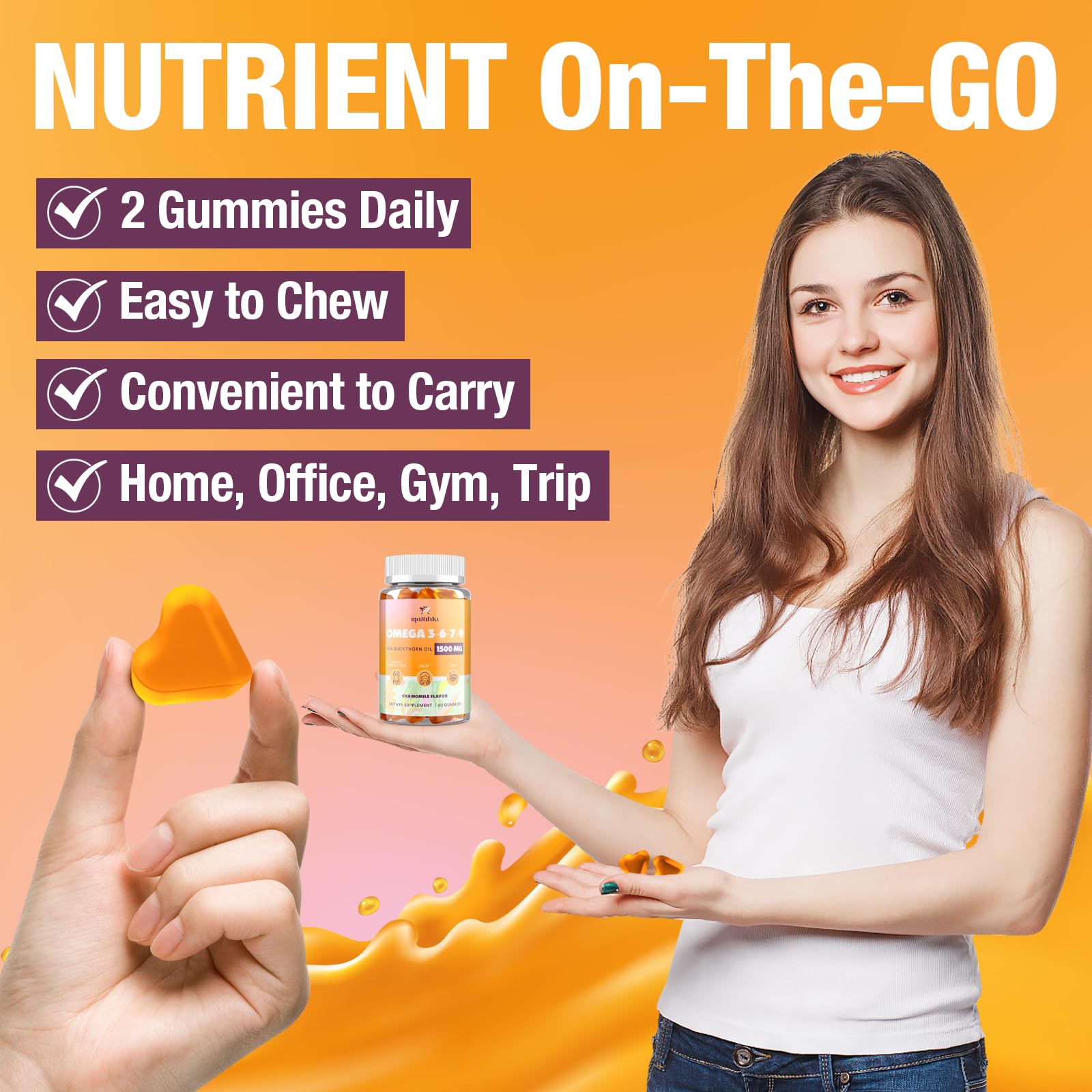Marafiki Vegan Omega Gummies ingredients list close-up